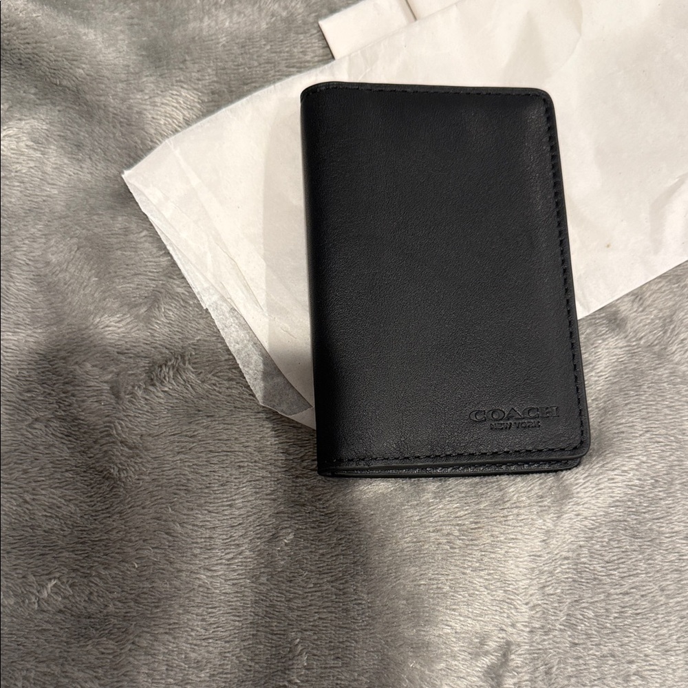 Coach Black Leather Key & Card Holder